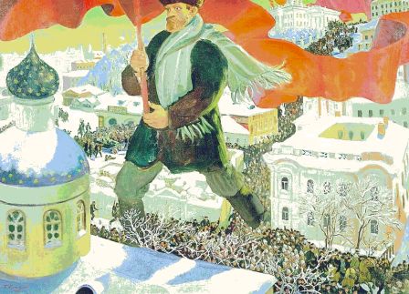 картина Б. Кустодиева «Большевик»